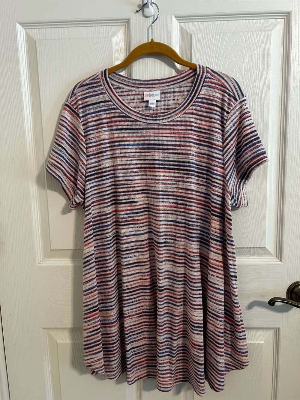 LuLaRoe “Erika” Striped Short Sleeve Top